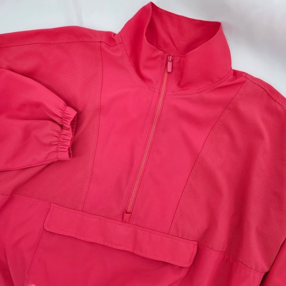 Old Navy Other - Old Navy Bright Pink 1/4 Zip Windbreaker Size L StretchTech Pullover Jacket